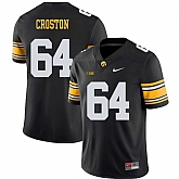 Iowa Hawkeyes 64 Cole Croston Black College Football Jersey Dzhi,baseball caps,new era cap wholesale,wholesale hats